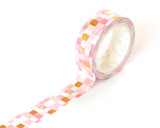 Pink Square Gold Foil Washi Tape