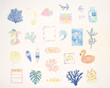 Gold Foil Summer Paper Stickers